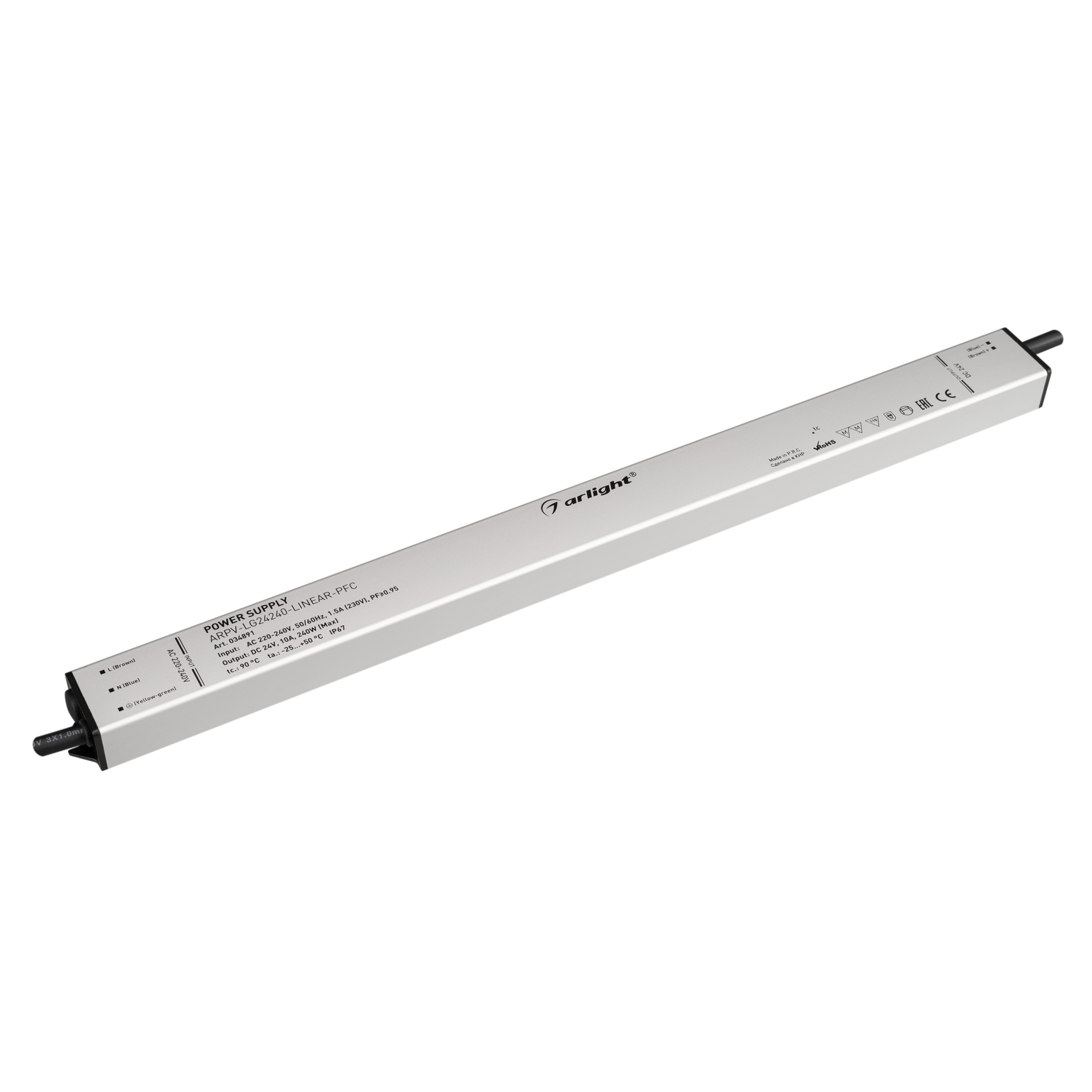 Arlight Блок питания ARPV-LG24240-LINEAR-PFC (24V, 10A, 240W) (IP67 Металл, 5 лет)