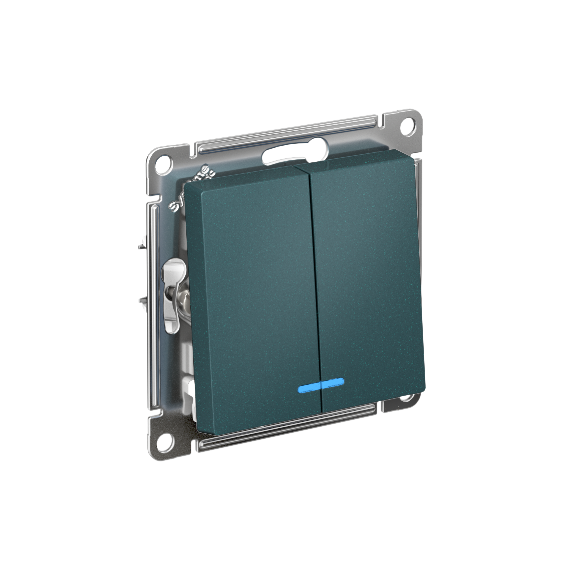 Systeme Electric AtlasDesign Изумруд Выключатель 2-клавишный с подсвет.,сх.5а, 10АХ,мех., быстрозажим. клем.