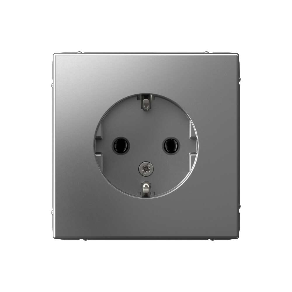 Systeme Electric ArtGallery Сталь Розетка с заземлением, 16А, механизм