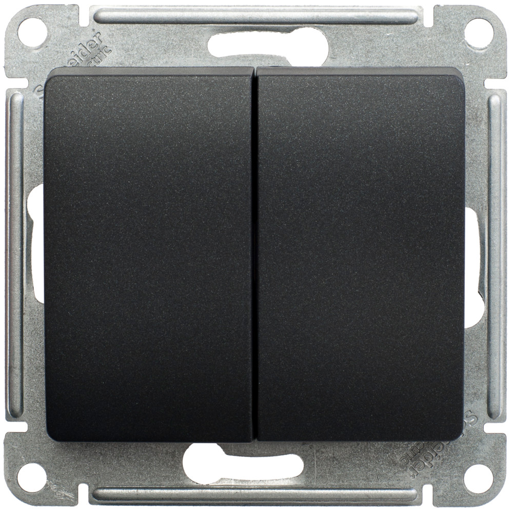 Systeme Electric Glossa Антрацит Переключатель 2-клавишный, сх.6, 10АХ