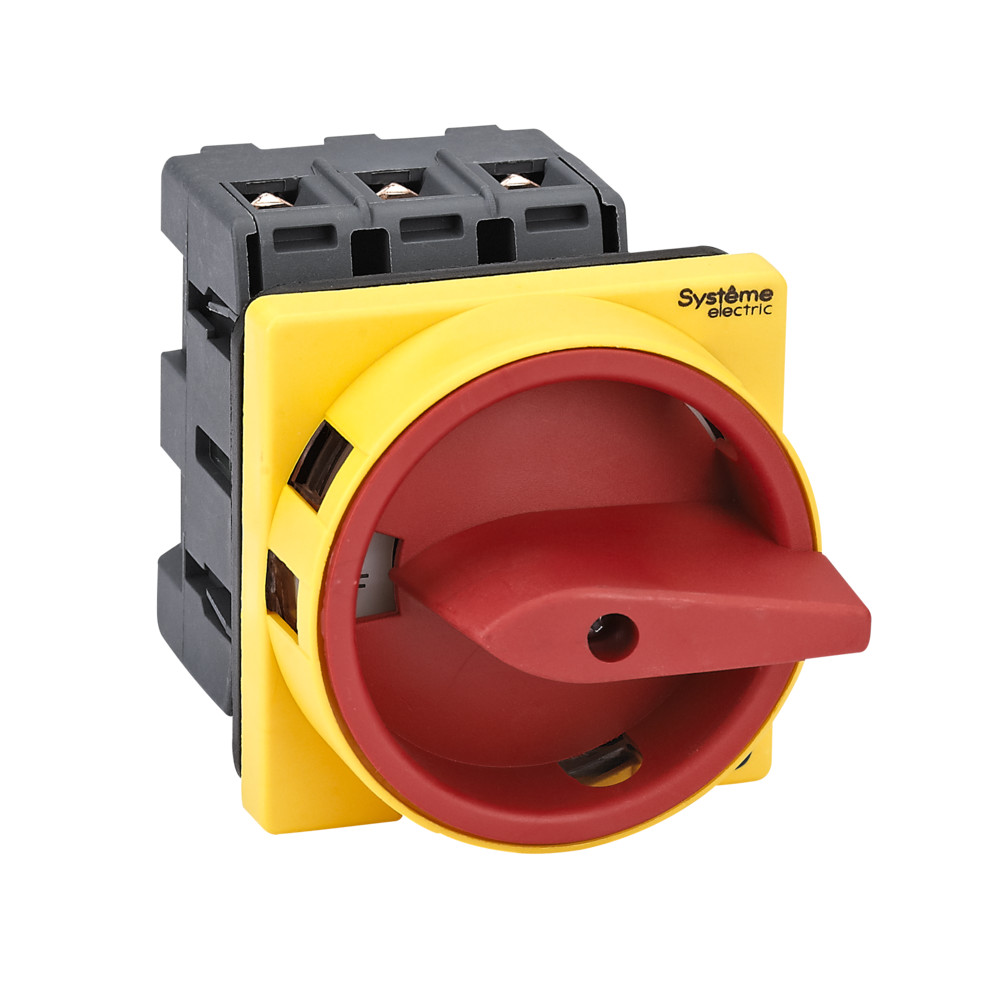 Systeme Electric SystemePact MSD  Выключатель-разъединитель 3P 40A IP20 с красной рукояткой на дверцу 4 винтами с замком