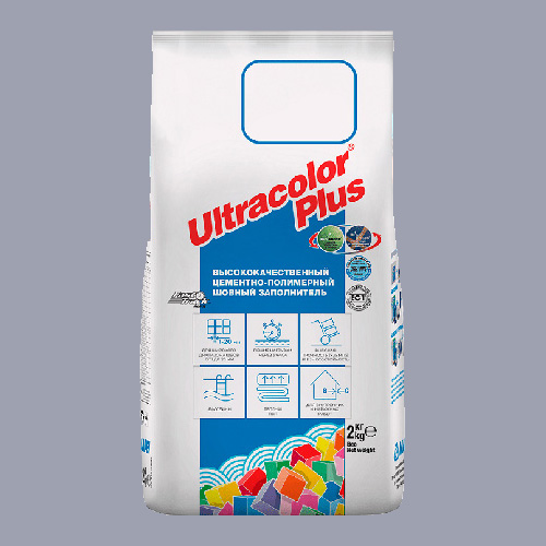 Затирка швов цементная Mapei Ultracolor Plus №127 Арктический серый 2кг