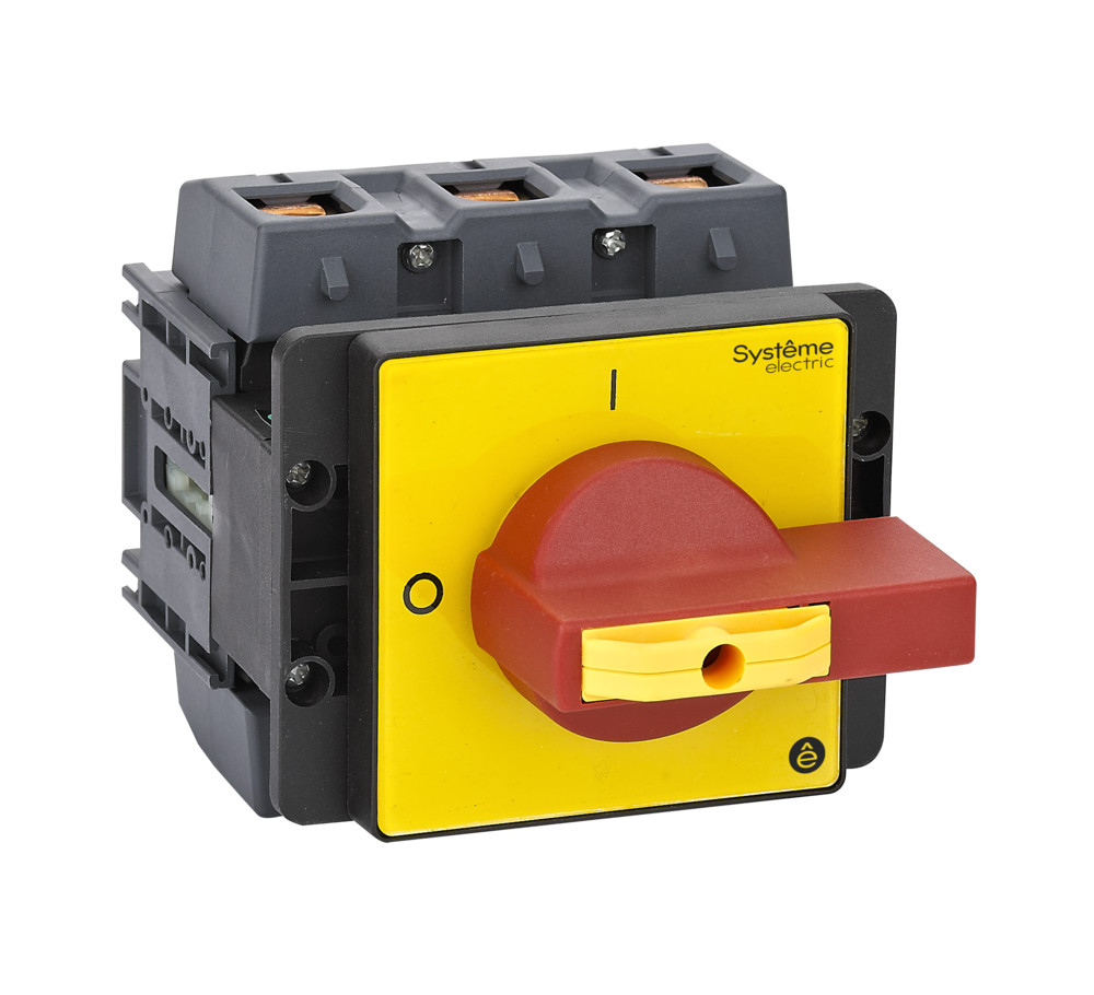 Systeme Electric SystemePact MSD  Выключатель-разъединитель 3P 125A IP20 с красной рукояткой на дверцу 4 винта 1 замок