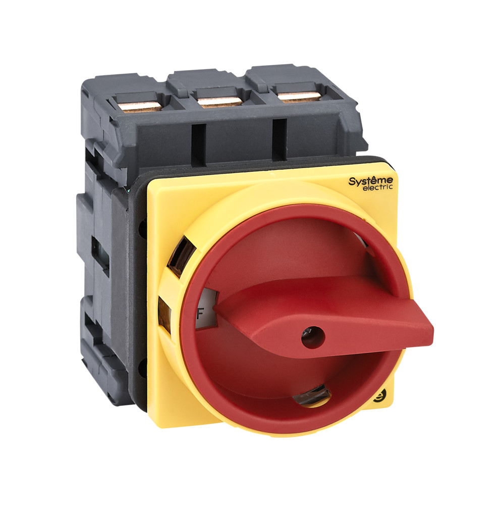 Systeme Electric SystemePact MSD  Выключатель-разъединитель 3P 80A IP20 с красной рукояткой на дверцу 4 винтами с замком
