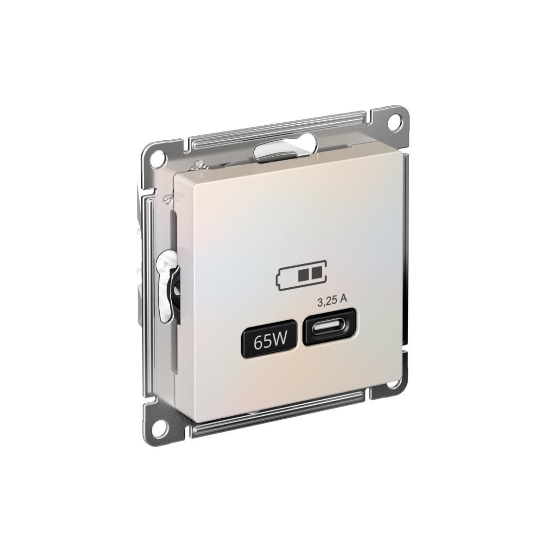 Systeme Electric AtlasDesign Жемчуг USB Розетка тип-C 65W высокоскор.заряд. QC, PD, мех.