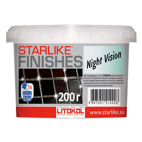 Декоративная добавка для затирки Litokol Starlike Finishes Night Vision, ведро 200 г