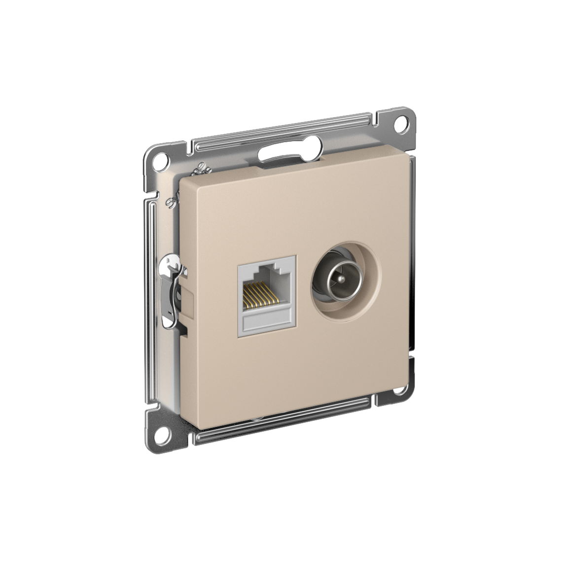 Systeme Electric AtlasDesign Песочный Розетка двойная ТВ + компьютерная RJ45, кат. 5Е