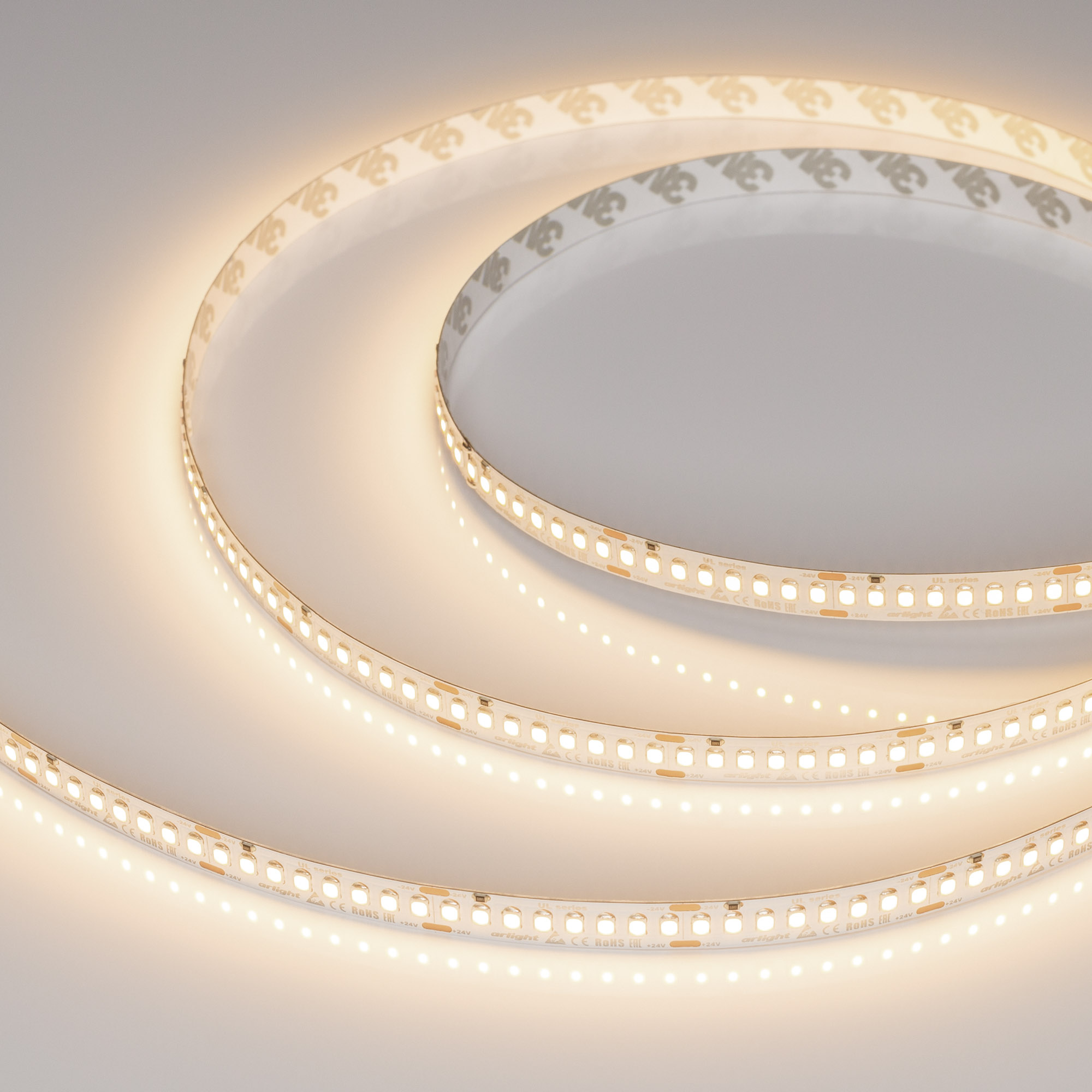 Arlight Лента UL-A200-10mm 24V Warm3000 (20 W/m, IP20, 2835, 5m) (Открытый)