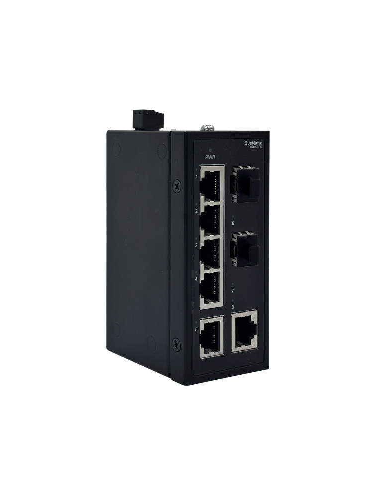 Systeme Electric Неуправляемый промышленный коммутатор Ethernet, 6x10/100BaseT, 2x100BaseX SFP
