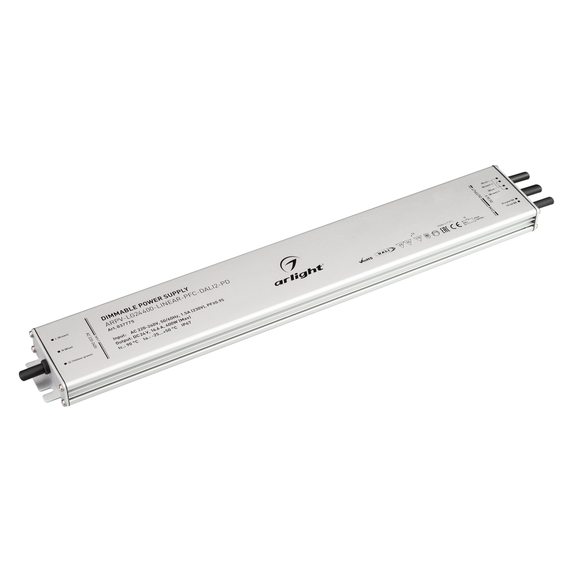 Arlight Блок питания ARPV-LG24400-LINEAR-PFC-DALI2-PD (24V, 16.7A, 400W) (IP67 Металл, 5 лет)