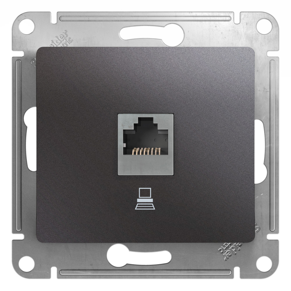 Systeme Electric Glossa Графит Розетка компьютерная RJ45 кат.5E