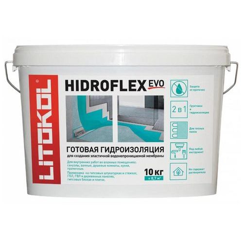 Гидроизоляция Litokol Hidroflex, Зеленый, ведро 10 кг