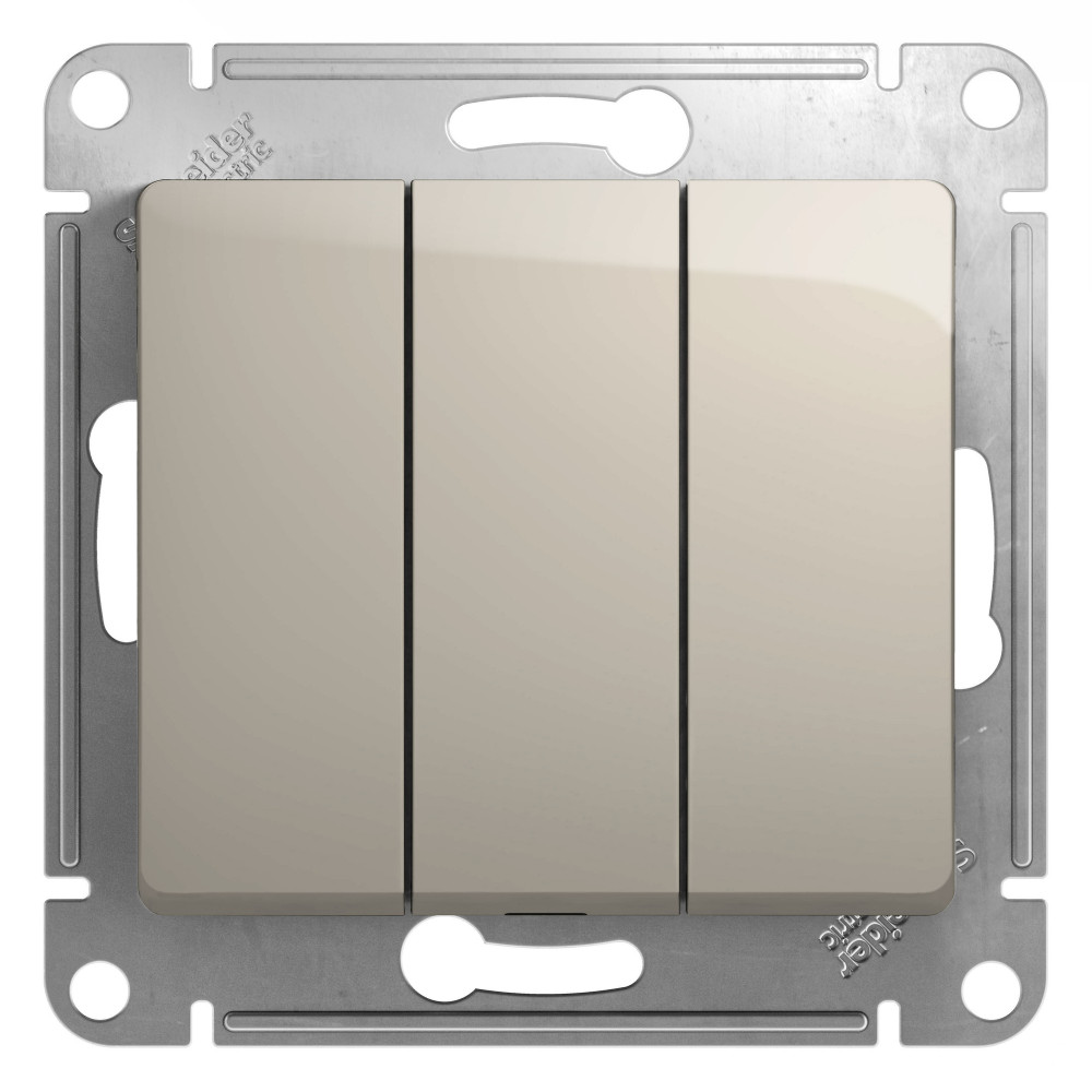 Systeme Electric Glossa Молочный Выключатель 3-клавишный, сх.3, 10AX