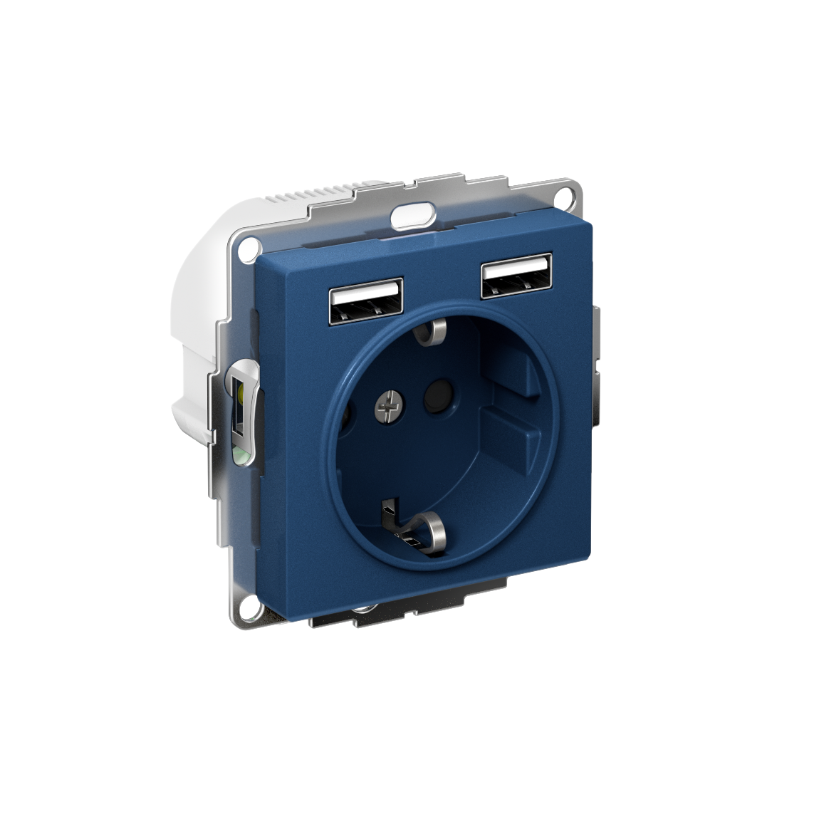 Systeme Electric AtlasDesign Аквамарин Розетка 16А c 2 USB A+A, 5В/2,4А, 2х5В/1,2А, механизм