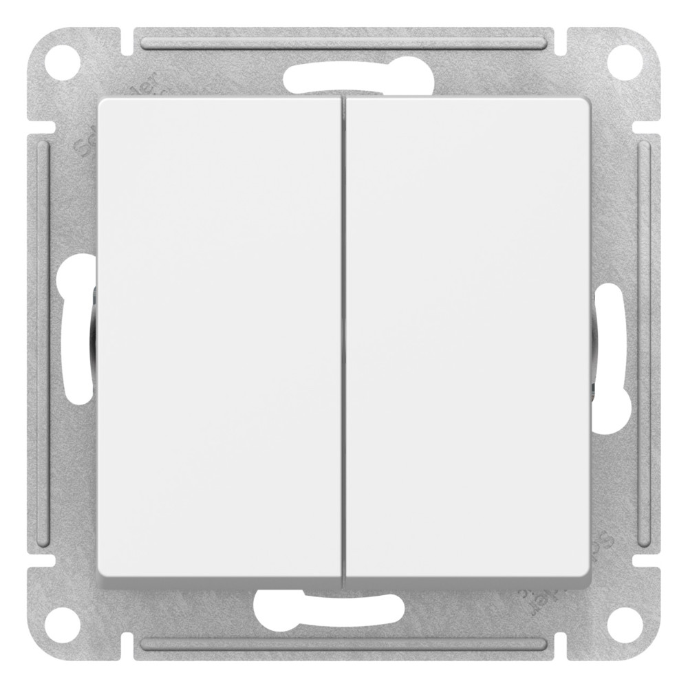 Systeme Electric AtlasDesign Лотос Выключатель 2-клавишный с самовозвратом, сх.5, 10АХ, механизм