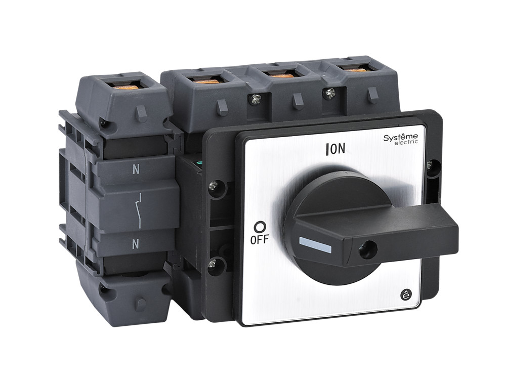 Systeme Electric SystemePact MSD  Выключатель-разъединитель 4P 175A IP20 с чёрной рукояткой на дверцу 4 винтами