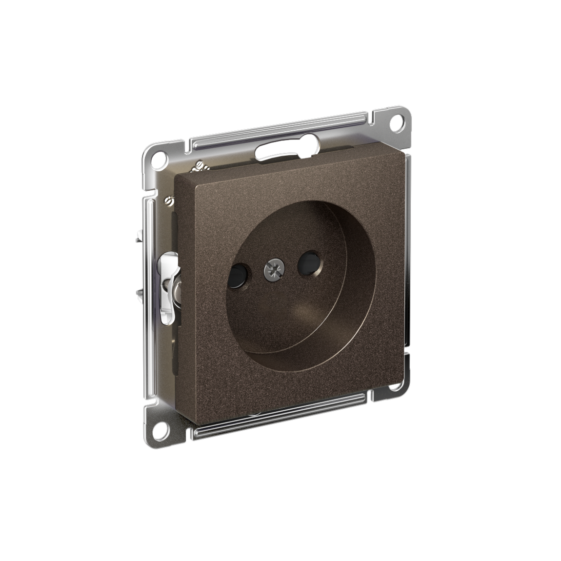 Systeme Electric AtlasDesign Мокко Розетка без заземления со шторками, 16А, мех., быстрозажим. клем.