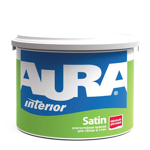 Краска Aura Satin интерьерная для обоев 9л