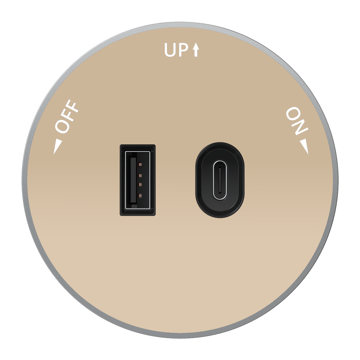 Systeme Electric MultiTrack Песочный Розетка 2хUSB (тип А+С) 18Вт, 5В/3А