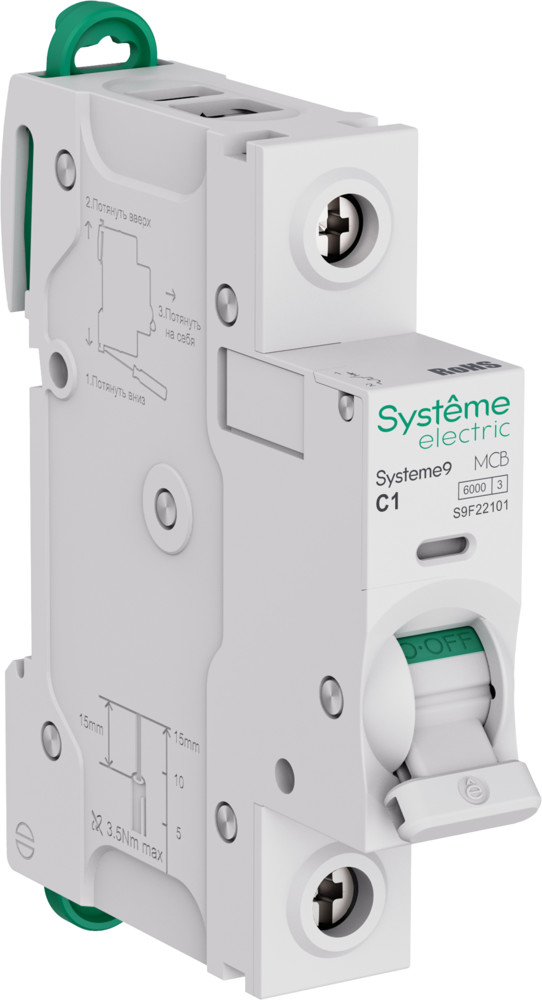 Systeme Electric Systeme9 Автоматический выключатель (АВ) C 1A 1P 6kA 230В