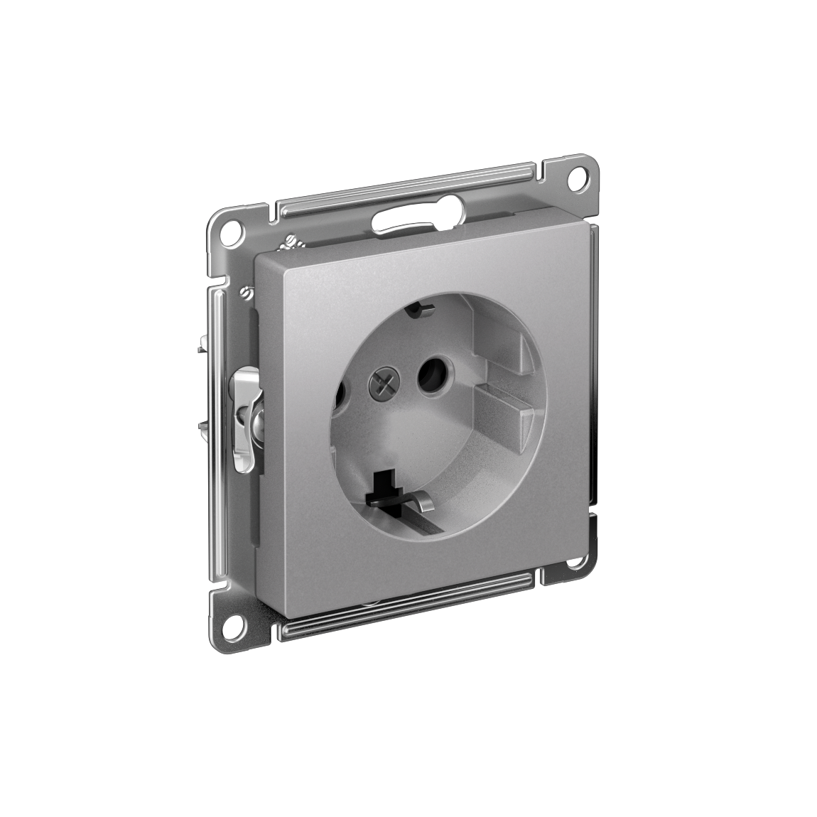 Systeme Electric AtlasDesign Алюминий Розетка с заземлением, 16А, мех., быстрозажим. клем.