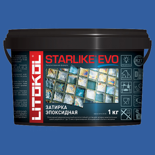Затирка швов эпоксидная Litokol Starlike Evo S.350 Blu Zaffiro, 1 кг