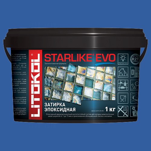 Эпоксидная затирка для плитки Litokol Starlike Evo S.350 Blu Zaffiro, 1 кг