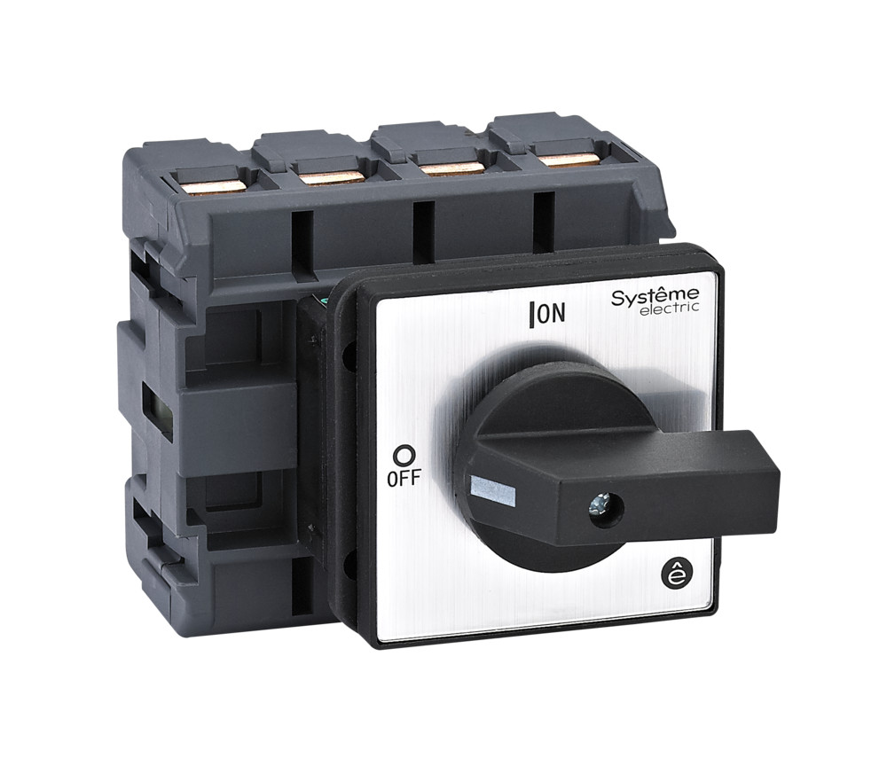 Systeme Electric SystemePact MSD  Выключатель-разъединитель 4P 80A IP20 с чёрной рукояткой на дверцу 4 винтами