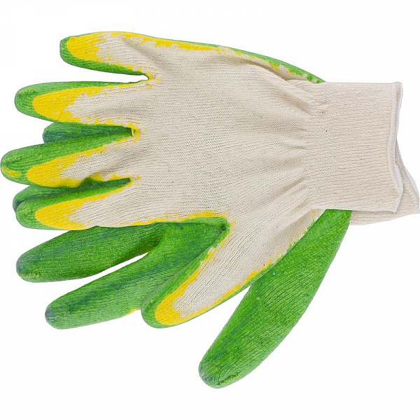 Перчатки х/б с двойной обливной ладонью Перчатки х/б с двойной обливной ладонью