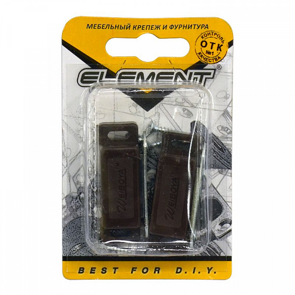 Магнитная защелка 46х15 коричневая (2 шт) Element Магнитная защелка 46х15 коричневая (2 шт) Element