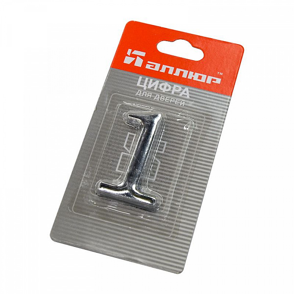 Цифра дверная АЛЛЮР металл 1 хром Цифра дверная АЛЛЮР металл 1 хром