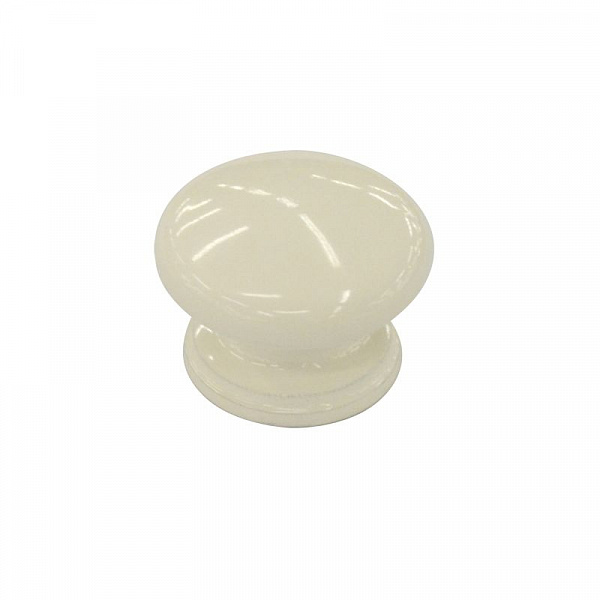 Ручка-кнопка мебельная большая, белая Ручка-кнопка мебельная большая, белая