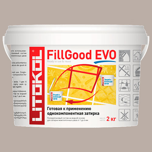 Затирка швов полиуретановая Litokol Fillgood Evo F.210 Greigeo, 2 кг