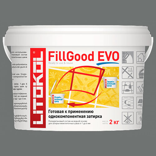 Затирка швов полиуретановая Litokol Fillgood Evo F.125 Grigio Cemento, 2 кг